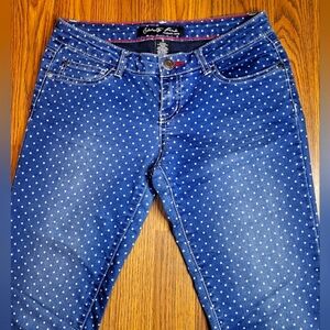 Celebrity Pink Women’s Skinny Jeans Size 5 Polka Dot Blue Stretch Denim A50
